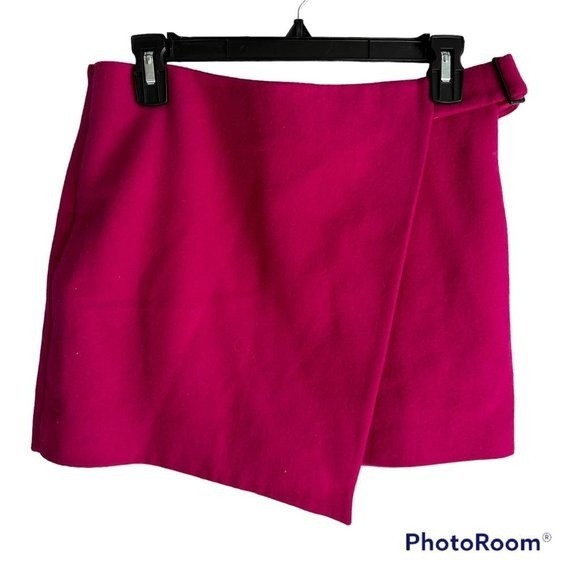 NWTKATE SPADE SATURDAY Wool Fuschia Buckle Over Ladies Mini Skirt, 4 - Picture 1 of 5